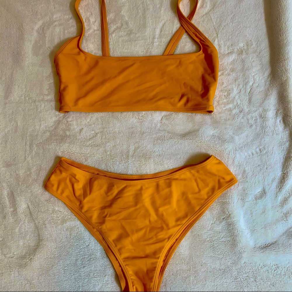 Orange Summer Bathing Suit sz L SHEIN